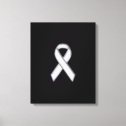 Toile Style Chrome White Ribbon Sensibilisation (Recto)