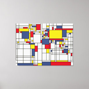 Toile Style de Mondrian d'abrégé sur carte du monde