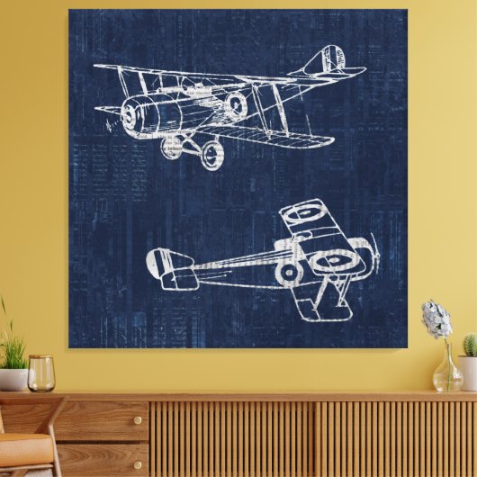 Toile Style de texte et de script du journal de l'avion  (Insitu(Salon))