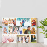 Toile Style maçonnerie Famille Photo Collage Blanc<br><div class="desc">Créez votre propre collage photo de style maçonnerie sur une toile blanche. Le modèle photo est configuré pour vous permettre d'afficher 9 de vos photos de famille préférées. Vos photos s'afficheront automatiquement dans une grille en maçonnerie, avec 2 paysages et 1 photo de portrait sur chacune des 3 rangées. La...</div>