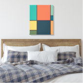 Toile Style Mondrian Tons Retro Géométriques Abstraits (Insitu(Chambre))