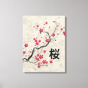 Toile Style oriental Sakura Cherry Blossom Art