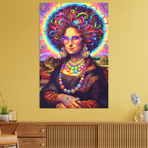 Toile Style Psychédélique Mona Lisa
