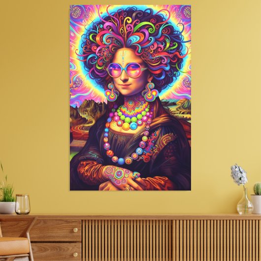 Toile Style Psychédélique Mona Lisa (Insitu(Salon))