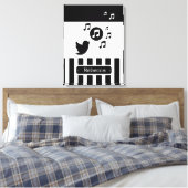 Toile Style Songbird Black White Stripes personnalisées (Insitu(Chambre))