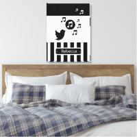 Style Songbird Black White Stripes personnalisées