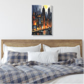 Toile Style urbain moderne - City Skyline à Dusk Art (Insitu(Chambre))
