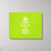 Toile Style Vert Android Gardez Le Calme Et Votre Texte (Recto)