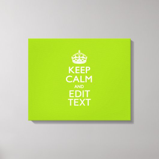 Toile Style Vert Android Gardez Le Calme Et Votre Texte (Recto)