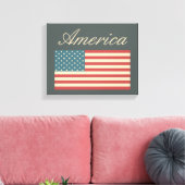 Toile Style vintage American Flag Art (Insitu(Salon))