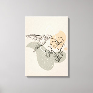 Toile Styliste Brown Colibri Illustration d'oiseau Canva