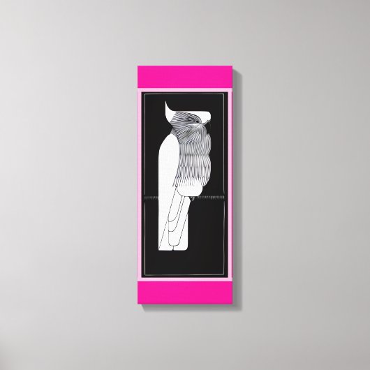 Toile Stylized Rose-Breasted Cockatoo Pink Canvas Print (Recto)