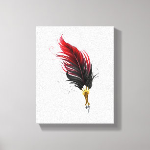 Toile Stylo rouge en plumes avec nib or