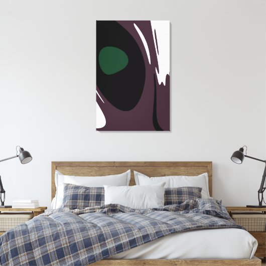 Toile Submersion : Noir Abstrait, Blanc, Violet & Vert (Insitu(Chambre))