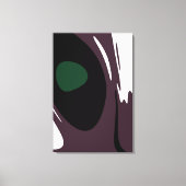 Toile Submersion : Noir Abstrait, Blanc, Violet & Vert (Recto)