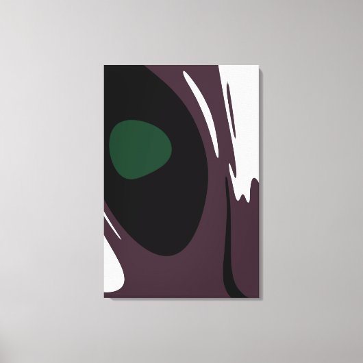 Toile Submersion : Noir Abstrait, Blanc, Violet & Vert (Recto)