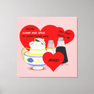 Toile Sucre et épices - Carte Valentine Art