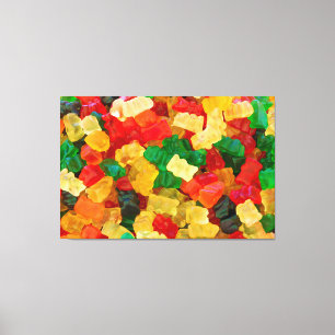 Toile Sucrerie colorée par arc-en-ciel gommeux d'ours
