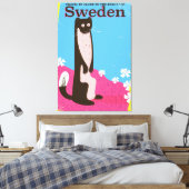 Toile Suède Cartoon vintage poster de voyage (Insitu(Chambre))