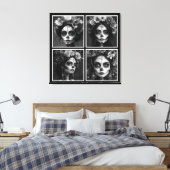 Toile Sugar Skull Black and White (Insitu(Chambre))