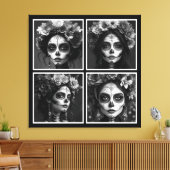 Toile Sugar Skull Black and White (Insitu(Salon))