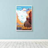 Toile Suisse Furka Oberalp Poster vintage restauré (Insitu (Plancher de Bois))