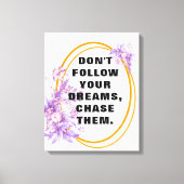 Toile Suivez vos rêves, citations motivationnelles et di (Recto)