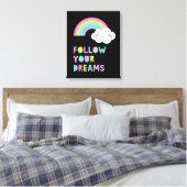 Toile Suivez vos rêves Cute Rainbow Cloud (Insitu(Chambre))