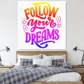 Toile Suivez vos rêves dans Dream vision board arc-en-ci (Insitu(Chambre))