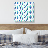 Toile Summer Boho Blue Greenery Botanical Feuilles (Insitu(Chambre))