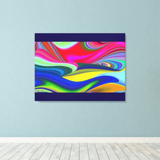 Toile Summerrainbow, Rainbowart 3D Abstrait (Insitu (Plancher de Bois))