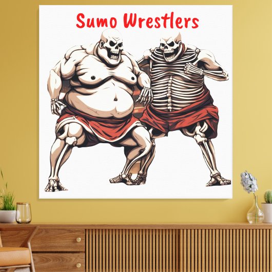 Toile Sumo Lutteurs de squelette en action (Insitu(Salon))