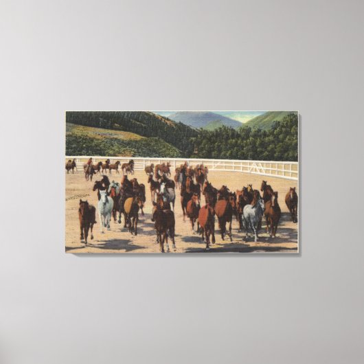 Toile Sun Valley, ID - Wild Horse Roundup (Recto)