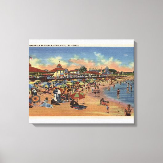 Toile Sunbathers & Swimmers on Boardwalk & Beach (Recto)