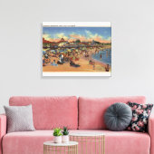 Toile Sunbathers & Swimmers on Boardwalk & Beach (Insitu(Salon))