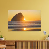 Toile Sunburst Et Haystack Rock Au Cap Kiwanda (Insitu(Salon))