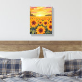 Toile Sunflower Field Sunset Landscape Painting (Insitu(Chambre))