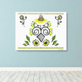 Toile Sunflower Folk Motif (Insitu (Plancher de Bois))