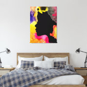 Toile Sunflower lady silhouette watercolor art (Insitu(Chambre))