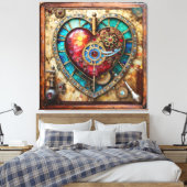 Toile Sunflower Stained Glass Heart Steampunk Series (Insitu(Chambre))