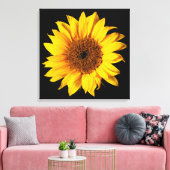 Toile Sunflower Yellow on Black (Insitu(Salon))