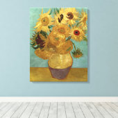 Toile Sunflowers dans Vase Van Gogh Art (Insitu (Plancher de Bois))