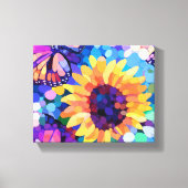 Toile Sunlight & Butterflies Sunflower Canvas Art (Recto)