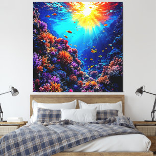 Toile Sunlit Coral Reef Wonderland