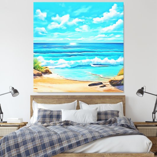 Toile Sunny Beach Waves Design (Insitu(Chambre))