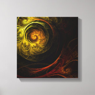 Toile Sunrise Floral Rouge Abstrait noir et blanc