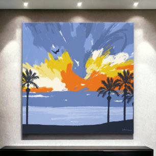 Toile Sunset Beach by © Cathy Thompson