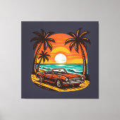Toile Sunset Beach Drive : Retro Summer Escape (Recto)