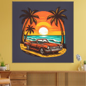 Toile Sunset Beach Drive : Retro Summer Escape (Insitu(Salon))