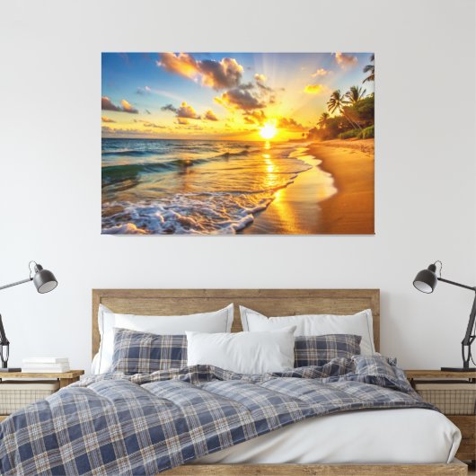 Toile Sunset Beach Imprimer Image 2 (Insitu(Chambre))